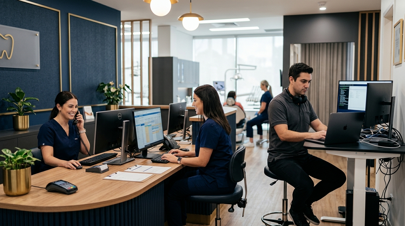 Dental office staff using reliable managed IT systems