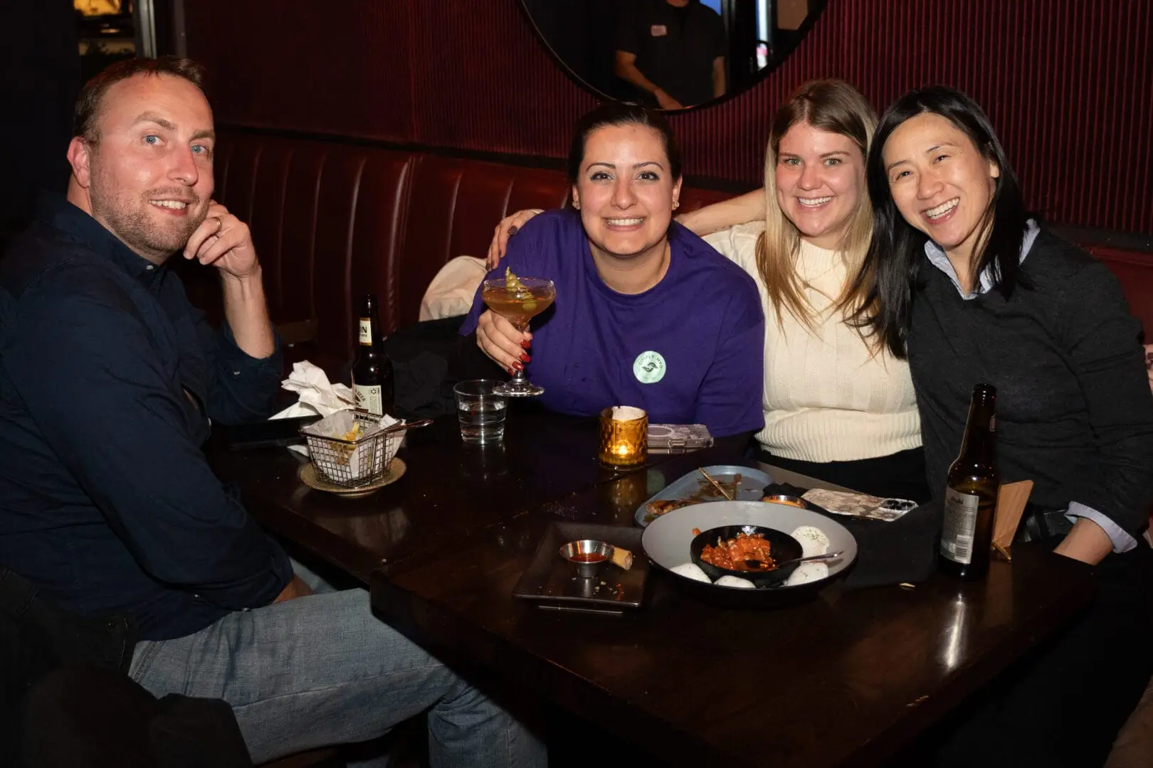F1 iT team members and clients socializing at a networking event at Gugu Room in New York City