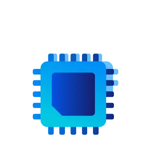Cloud computing with microchip illustration