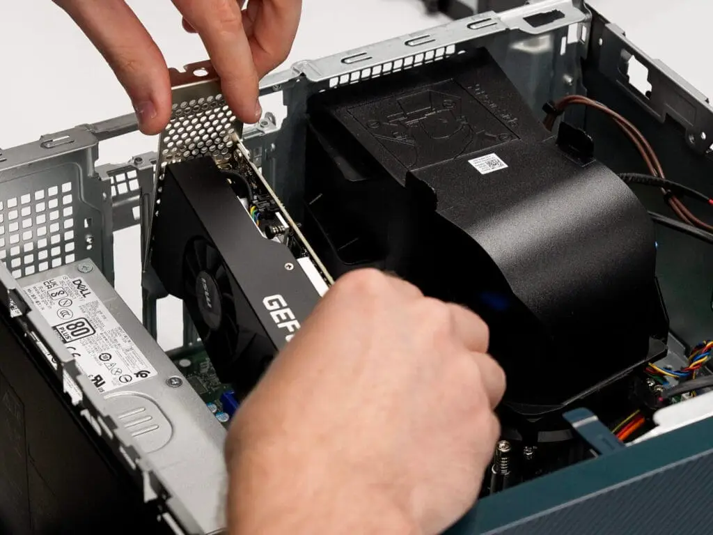 Installing graphics card in computer case