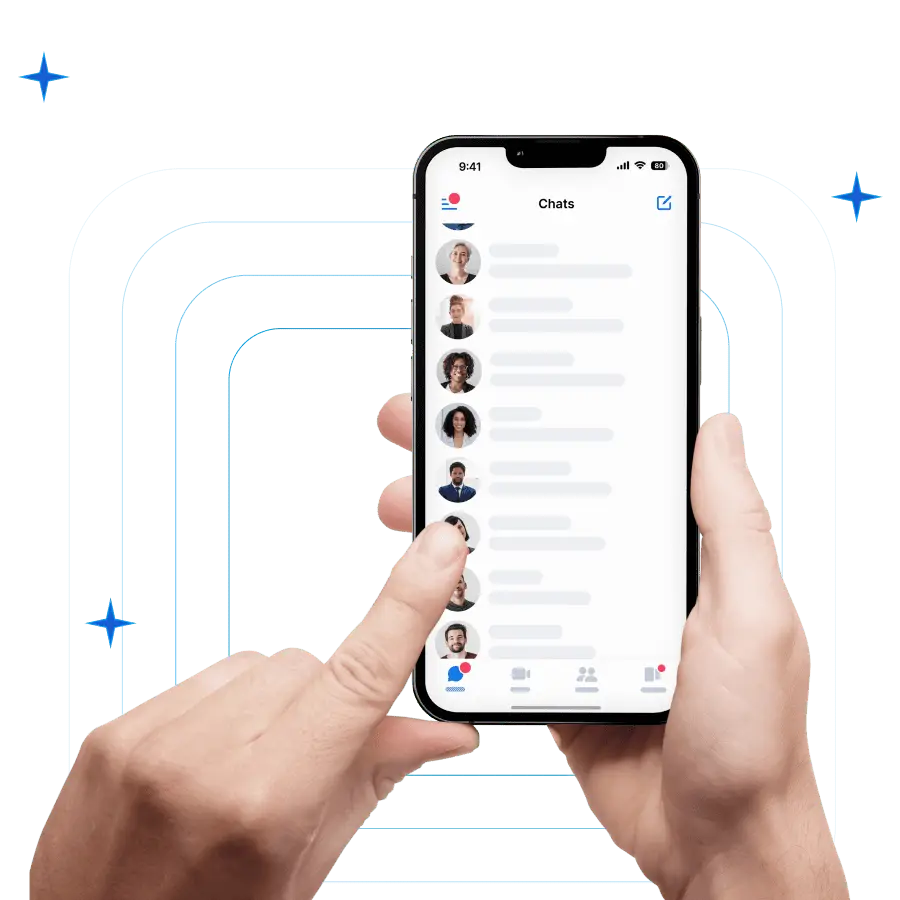 Person using smartphone for messaging.