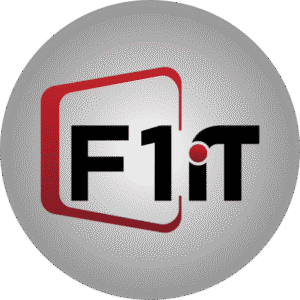 Stylized F1 logo in circular design